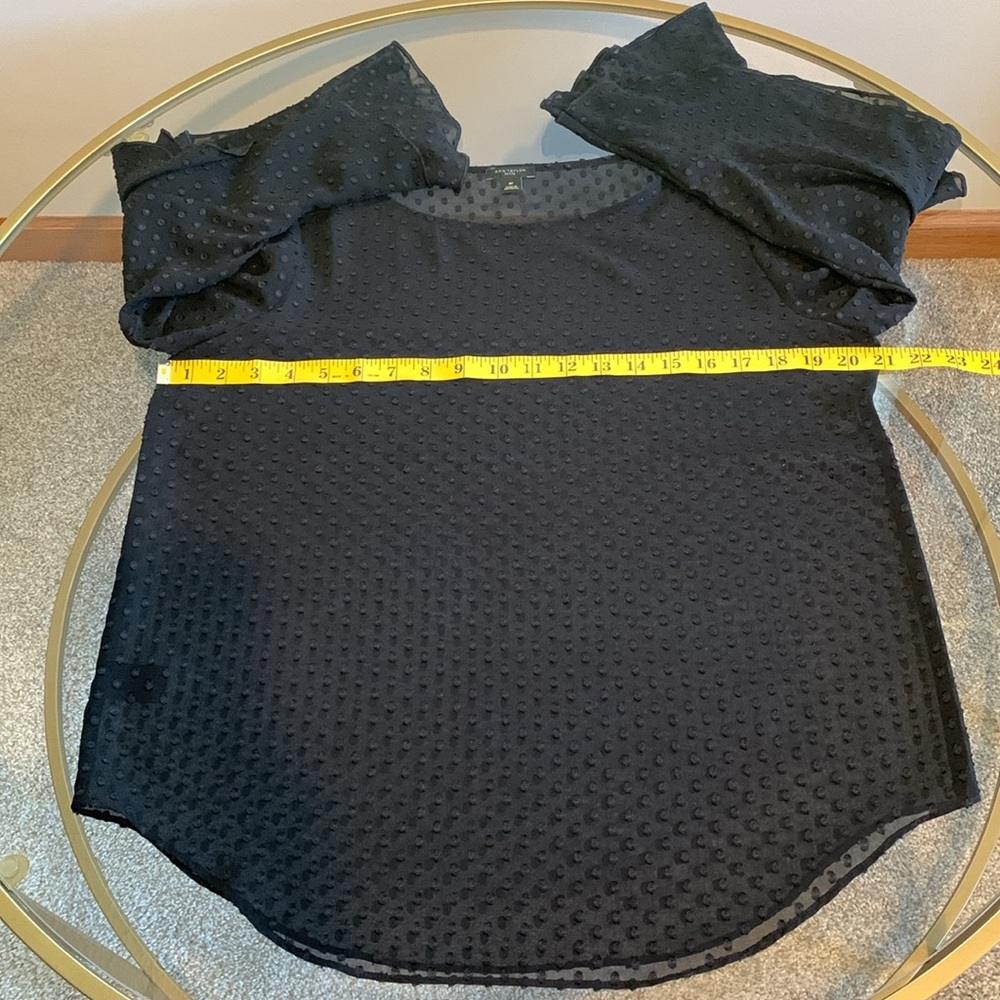 Ann Taylor Sheer Polka Dot Top Size MP - Picture 10 of 16